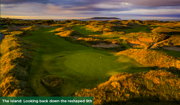 The Island: Looking back down the reshaped 9th 